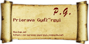 Prierava Györgyi névjegykártya